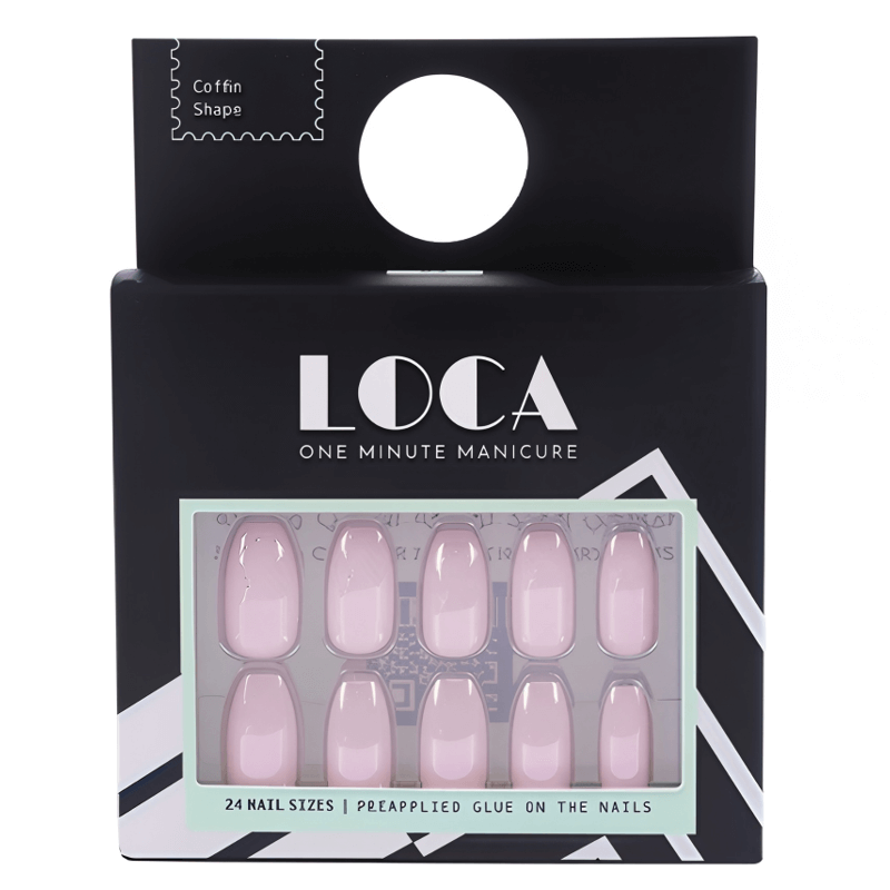 لوكا برس أون أظافر بينك كروم كوفن (2)