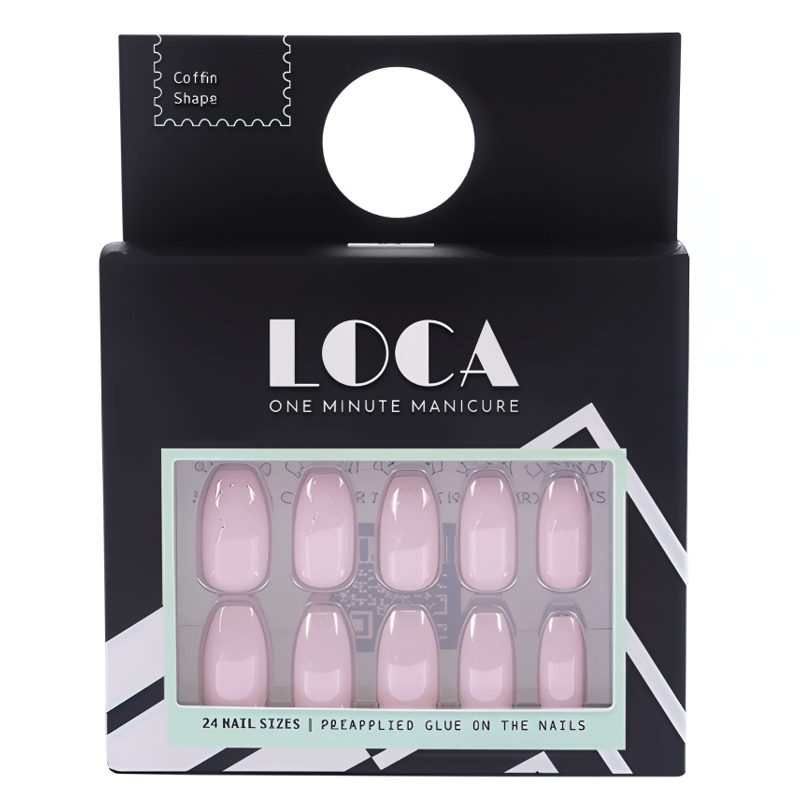 لوكا برس أون أظافر بينك كروم كوفن (2)