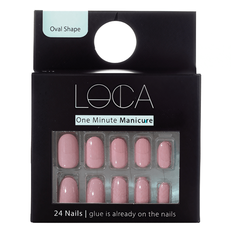 لوكا برس أون أظافر بينك نود أوڤال (14)