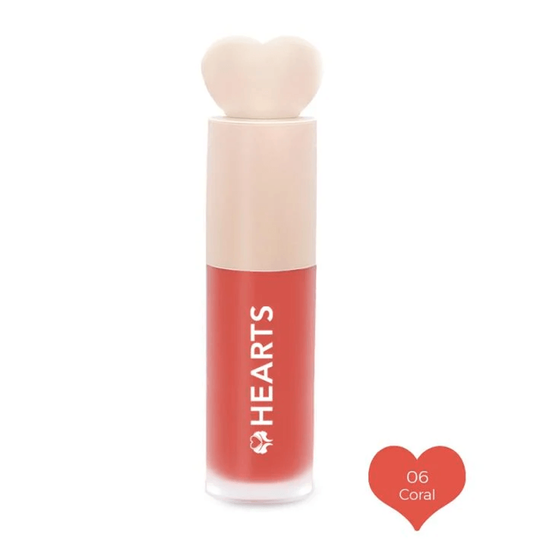 Hearts Liquid Blush Natural Color Light Touch - 06 Coral