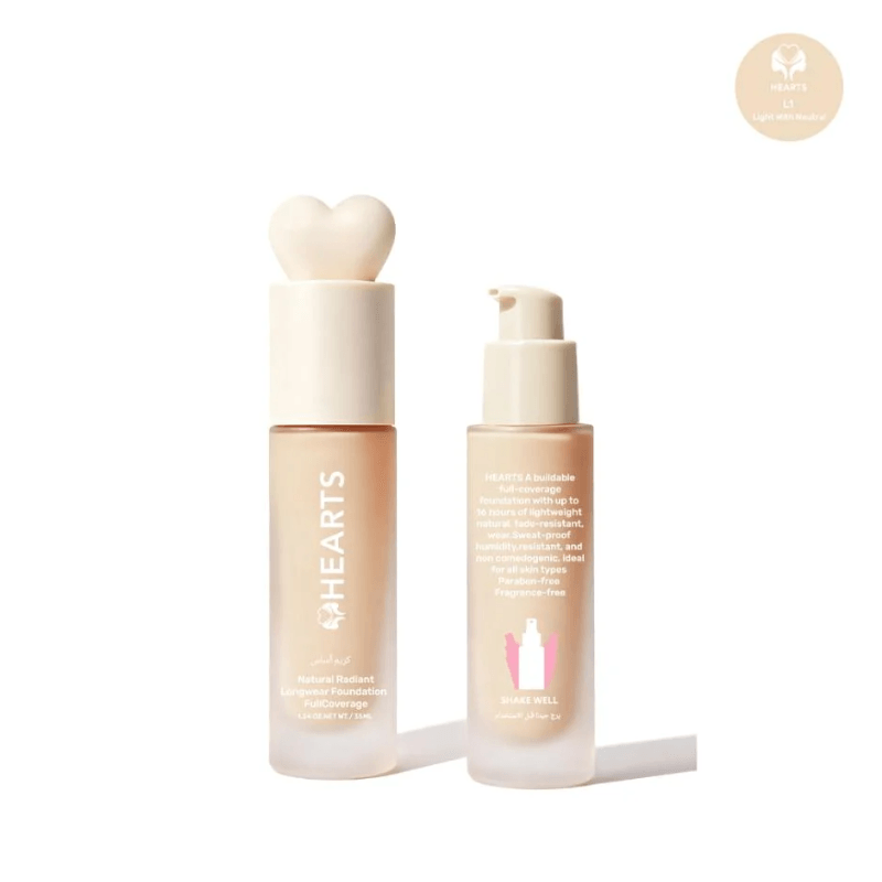 Hearts Natural Long Wear Light White Foundation L1 35Ml