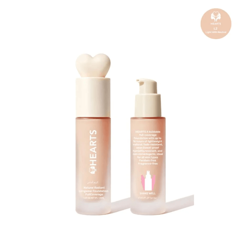 Hearts Natural Long Wear Foundation Light Natural White L2-35Ml