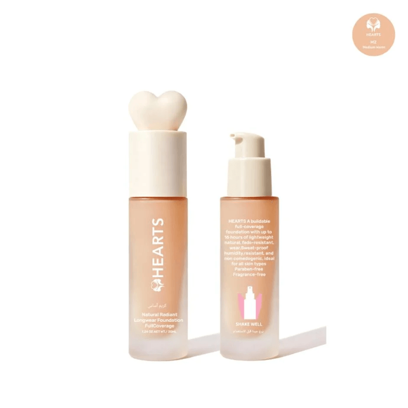 Hearts Natural Long Wear Medium Warm Foundation M2-35ML