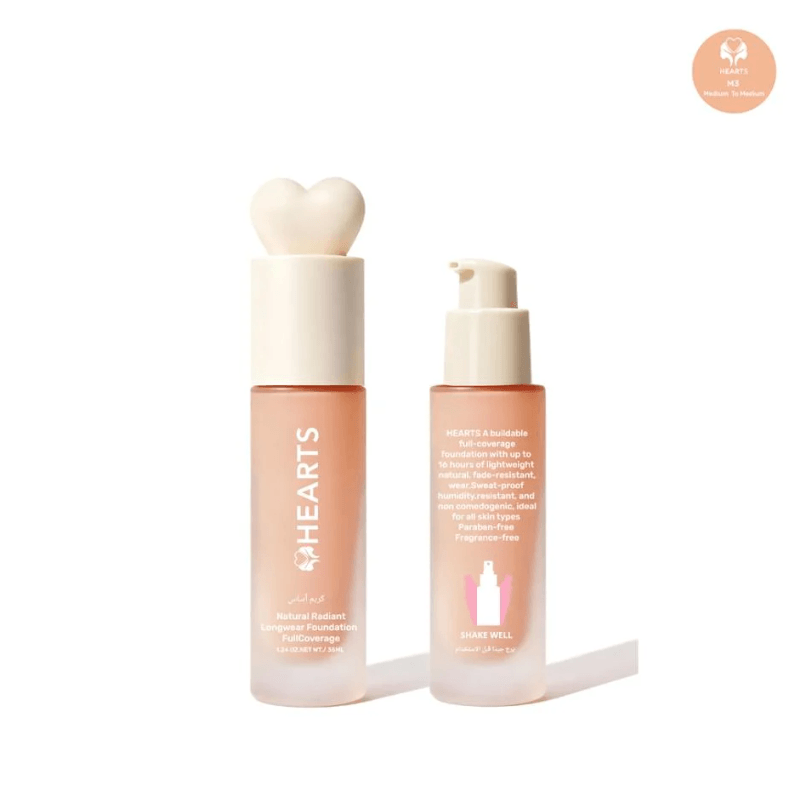 Hearts Natural Long Wear Foundation Medium to Medium M3-35ml