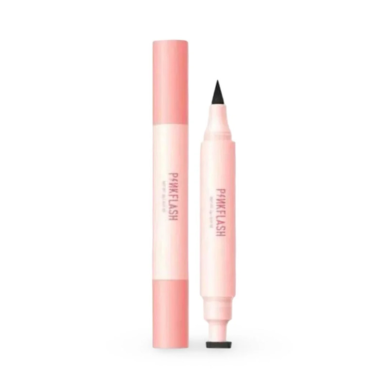 Pink Flash 2-In-1 Waterproof Liquid Eyeliner In Black
