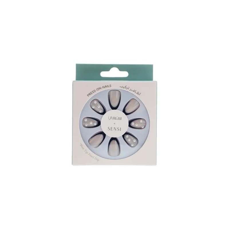 Sensi Blue Tip Pearl Dip Press On Nails S04039-91116