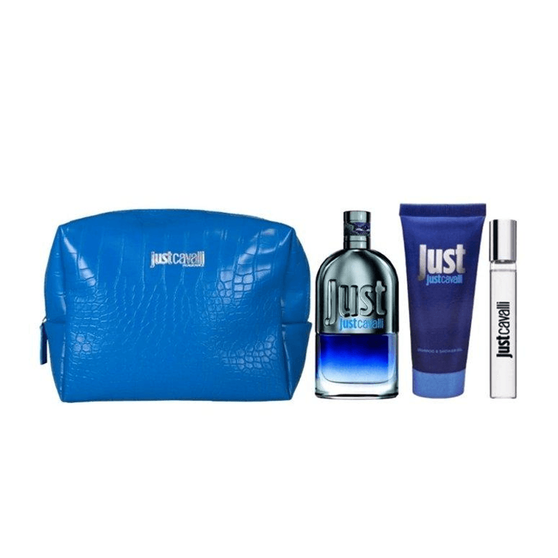 روبيرتو كاڤالي طقم هدية جاست كاڤالي للرجال (75 مل أو دي تواليت + 100 مل لوشن للجسم + حقيبة)