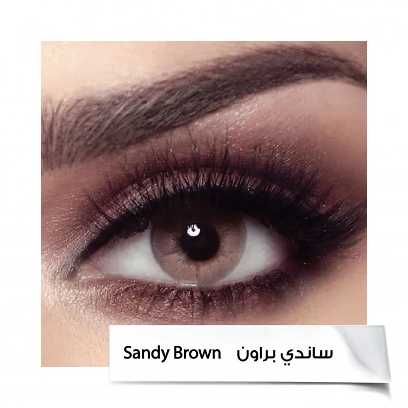 Bella Monthly Contact Lenses - Elite Sandy Brown-2 lenses