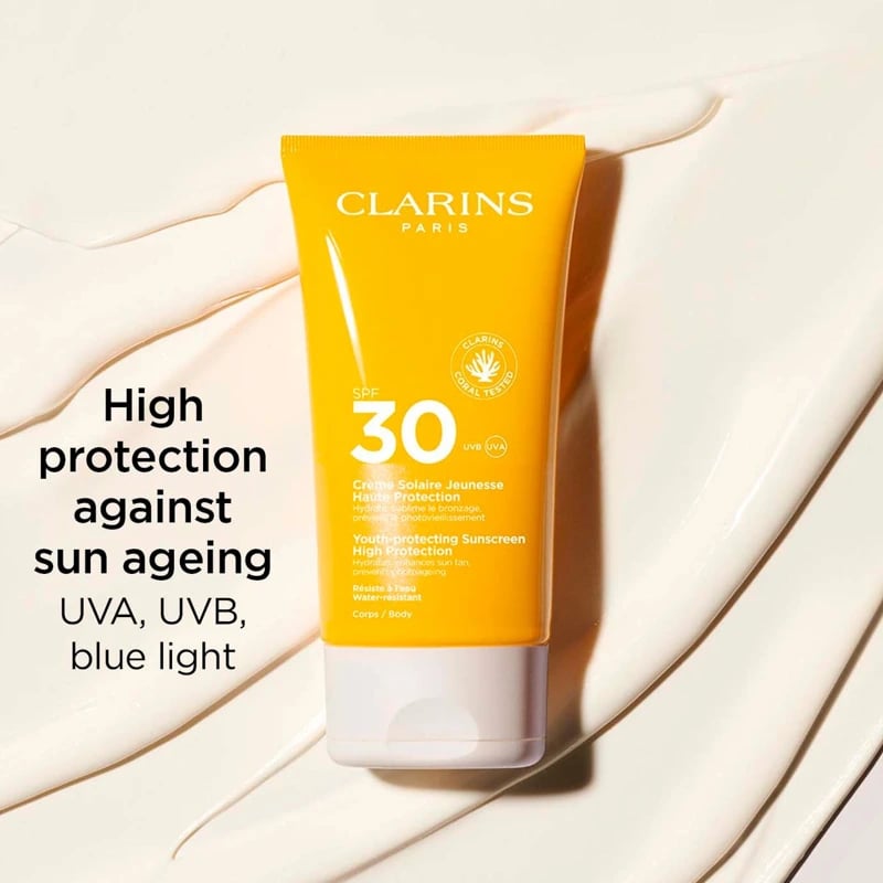 كلارنس صن كريم للجسم بمعامل حماية من الشمس 30 – 150 مل