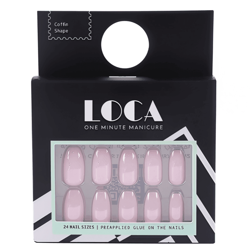 لوكا برس أون أظافر بينك كروم كوفن (2)