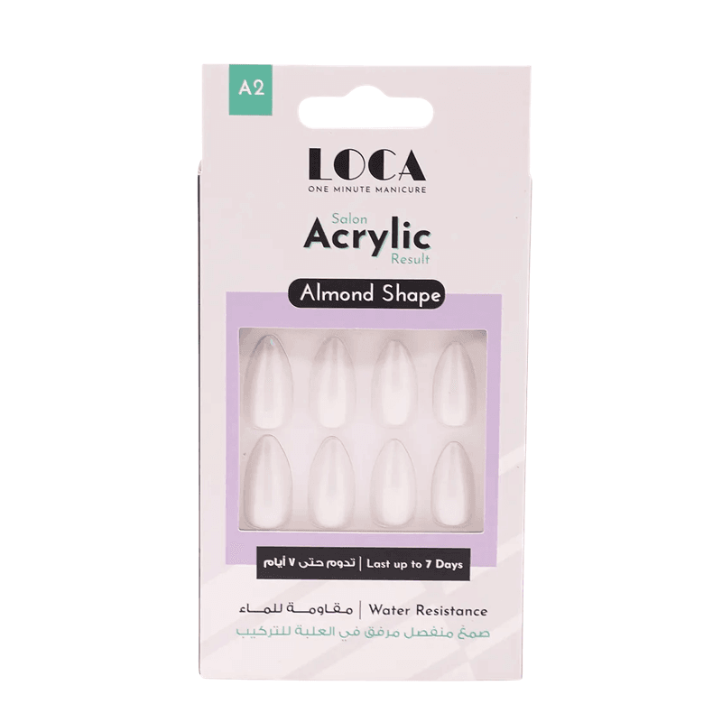 لوكا أظافر أكريليك شكل لوز لؤلؤي أبيض – A2