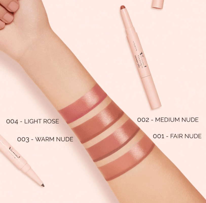 PUPA MILANO VAMP! CREAMY DUO # 002 MEDIUM NUDE CONTOURING LIP PENCIL 0.2G + SHINY LIPSTICK 0.8G